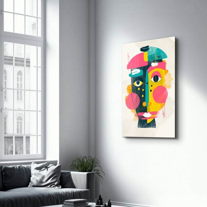 Wallity CAM-2071 Pintura Decorativa de Vidrio Templado Multicolor 46 x 72 cm